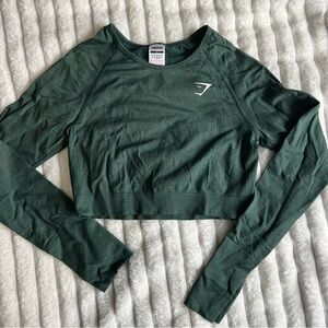 Gymshark Women's Green Long Sleeve Crop Top